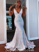 Sexy Shiny Sequin Spaghetti Straps V-Neck Sleeveless Mermaid Long Prom Dresses,SFPD0463