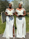 Mermaid Off-shoulder Side Slit Long Bridesmaid Dresses Online,SFWG00380