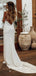 Simple Sheath V-Neck Spaghetti Straps Cheap Long Wedding Dresses,SFWD0017