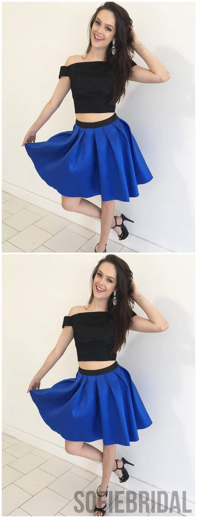 Cheap Short Simple Cute Two Piece Homecoming Dresses 2018, CM483