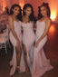 Spaghetti Straps Mermaid Side Slit Long Bridesmaid Dresses Online,SFWG00381