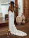 Simple Sheath V-Neck Spaghetti Straps Cheap Long Wedding Dresses,SFWD0017