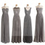 Grey Cheap Simple Mismatched Styles Chiffon Floor-Length Formal Long Bridesmaid Dresses, WG188