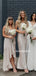 Mismatched Spaghetti Straps V-neck Long Bridesmaid Dresses Online,SFWG00383