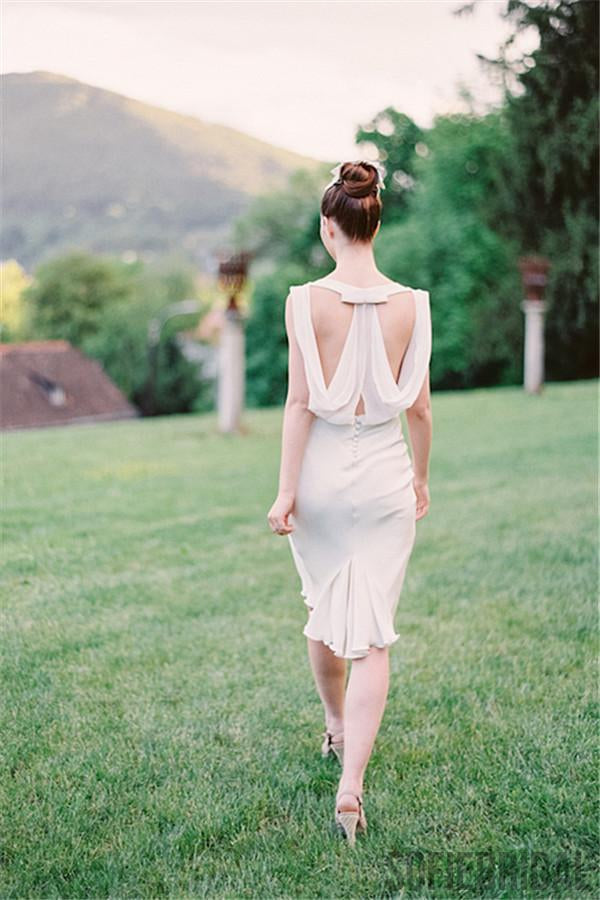 Ivory Short Mermaid Bridesmaid Dresses, Special Wedding Guest Dresses, PD0896