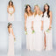 Pretty Young Junior Mint Mismatched Styles Side Split Chiffon Cheap Bridesmaid Dresses
