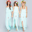 Pretty Young Junior Mint Mismatched Styles Side Split Chiffon Cheap Bridesmaid Dresses