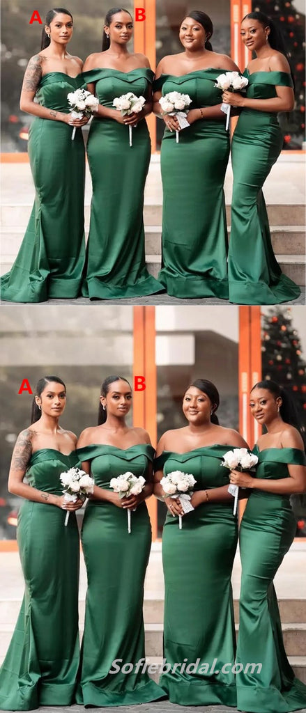 Sexy Mismatched Sleeveless Mermaid Floor Length Bridesmaid Dressses, SFWG00450