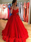 Red Off Shoulder Prom Dresses, A-line Prom Dresses, Popular Prom Dresses, Long Prom Dresses, WD0131