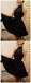 Cheap Short Lace Beaded Halter Black Homecoming Dresses 2018, CM481