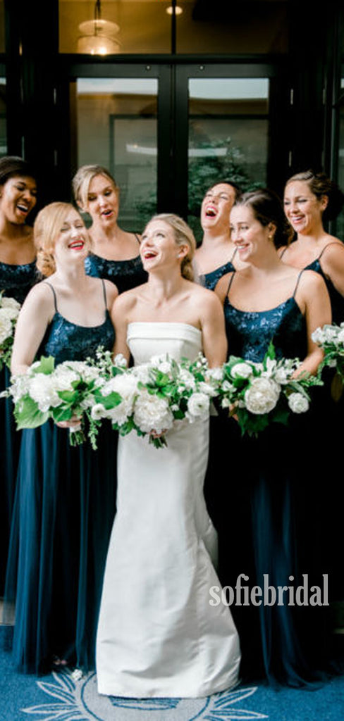 Simple Spaghetti Straps Cheap Bridesmaid Dresses,SFWG0032