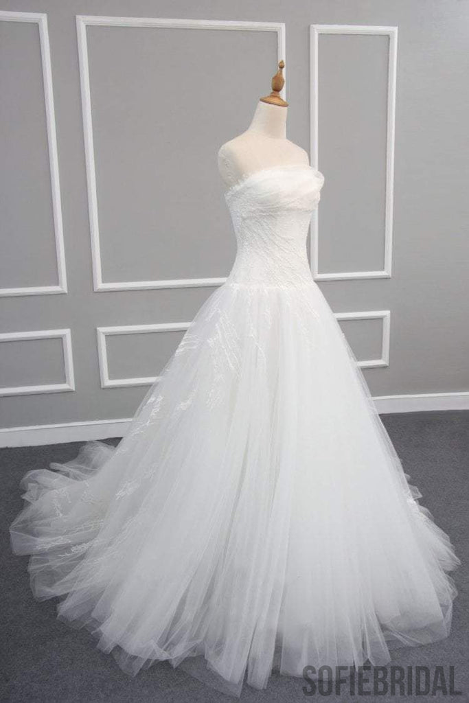 Romantic A-line Lace Tulle Wedding Dresses, Affordable 2017 Newest Design Bridal Gown, WD0233