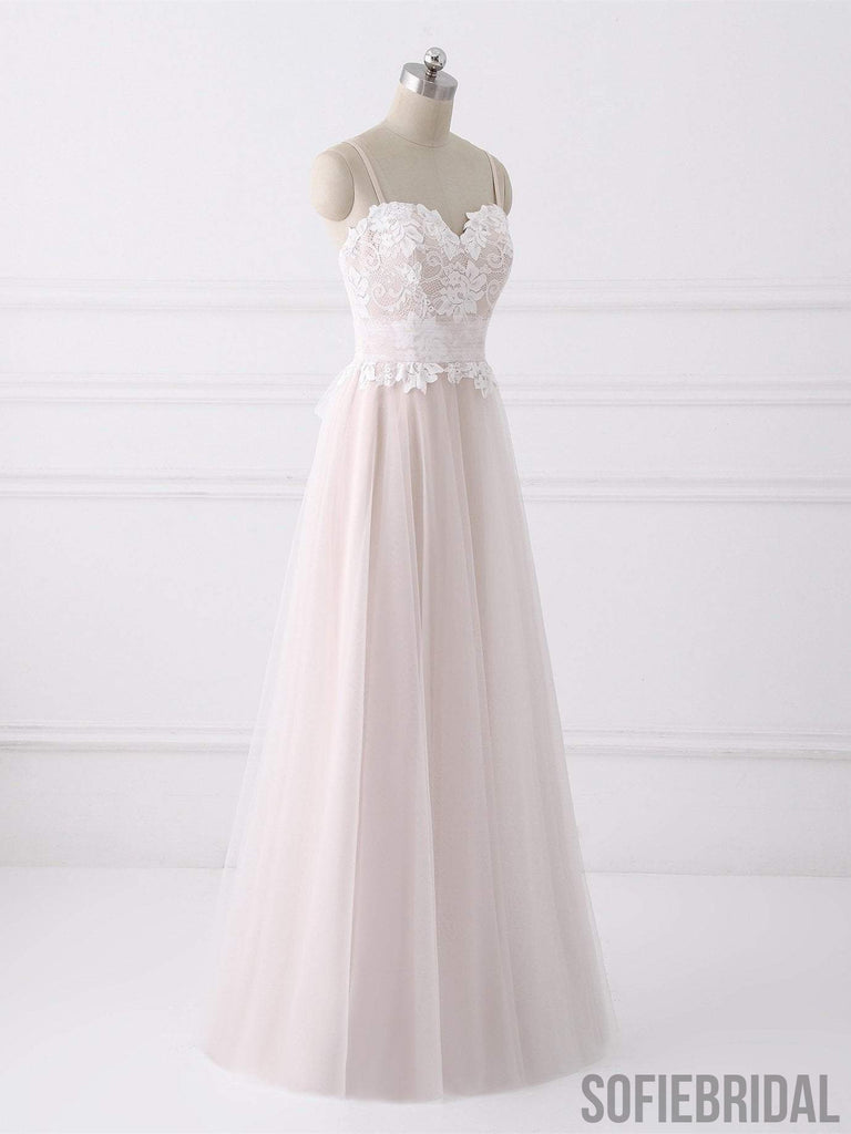 Spaghetti Straps Sweetheart A-line Cheap Wedding Dresses Online, WD341