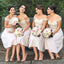 Off Shoulder Knee Length Appliques Cute Bridesmaid Dresses, PD0252