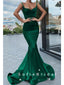 Mermaid V-Neck Spaghetti Straps Simple Long Prom Dresses,SFPD0022