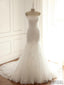 Lace Mermaid Long Custom Cheap Custom Wedding Dresses, WD306