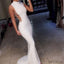 High Neck Simple Design Jersey Mermaid Long Prom Dresses, Affordable Chic Prom Dresses, PD0317