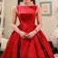 Elegant Red Satin Simple Homecoming Prom Dresses, SF0058