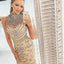 Gorgeous Rhinestone High Neck Long Sheath 2017 Prom Dresses, Popular Prom Dress, PD0234