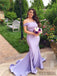 Mermaid Off-shoulder Simple Lilac Bridesmaid Dresses, PD0971