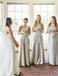 One-shoulder Floor-length Simple Cheap Bridesmaid Dress, BD1003
