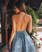A-line Spaghetti Straps Lace Backless Short Homecoming Dress, HD0161