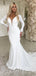 Mermaid Deep V-Neck Long Sleeves Cheap Wedding Dresses With Lace,SFWD0003