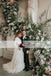 Round Neck V-back Wedding Dresses, Long Sleeve Jersey Tulle Wedding Dress, Bridal Gown, WD0270