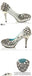 High Heels Handmade Rhinestone Pointed Toe Crystal Wedding Shoes, S026