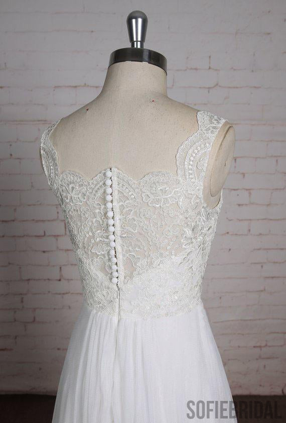 Lace Straps See Through Lace A-line Cheap Dresses For Wedding, WD399
