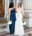 Lovely Knot Long Sheath Front Slit Bridesmaid Dresses, PD0911