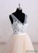 V Neck See Through A-line Cheap Wedding Dresses Online, WD355