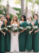 Simple Green Floor Length Cheap Bridesmaid Dresses,SFWG0033