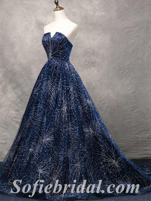 Sexy Charming Special Tulle Sweetheart V-Neck A-Line Long Prom Dresses,SFPD0433