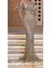 Sexy Sequin Off Shoulder V-Neck Sleeveless Mermaid Long Prom Dresses With Beading,PD0750