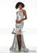 Halter Sequin Beaded Long Mermaid Side Slit Prom Dresses, Sexy Prom Dresses, PD0379