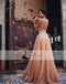 Simple Elegant Tulle Beaded Prom Dresses, Backless Prom Dresses, Cheap Prom Dresses, PD0414
