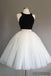 2 Pieces Black Top White Tulle Homecoming Dresses, Homecoming Dresses, Cheap Homecoming Dresses, SF0100