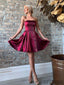 Strapless A-line Sleeveless Lace-up Back Short Homecoming Dress, HD0134