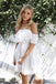 Off-shoulder Lace Above Knee Homecoming Dress With Ruffles, HD0165