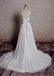 Lace Back Bow V Neck Cheap Beach Wedding Dresses Online, WD383