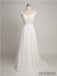 Backless See Through Cap Sleeve Lace Simple Cheap Beach Wedding Dresses, WD322