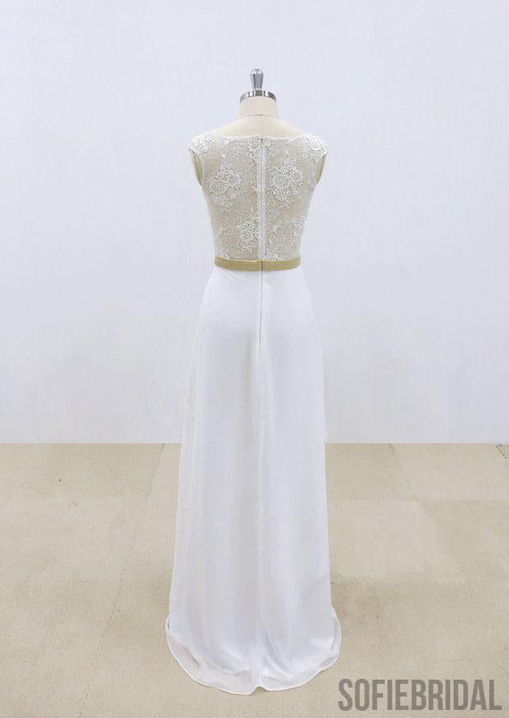 See Through Lace Sheath Cheap Beach Wedding Dresses Online, WD385