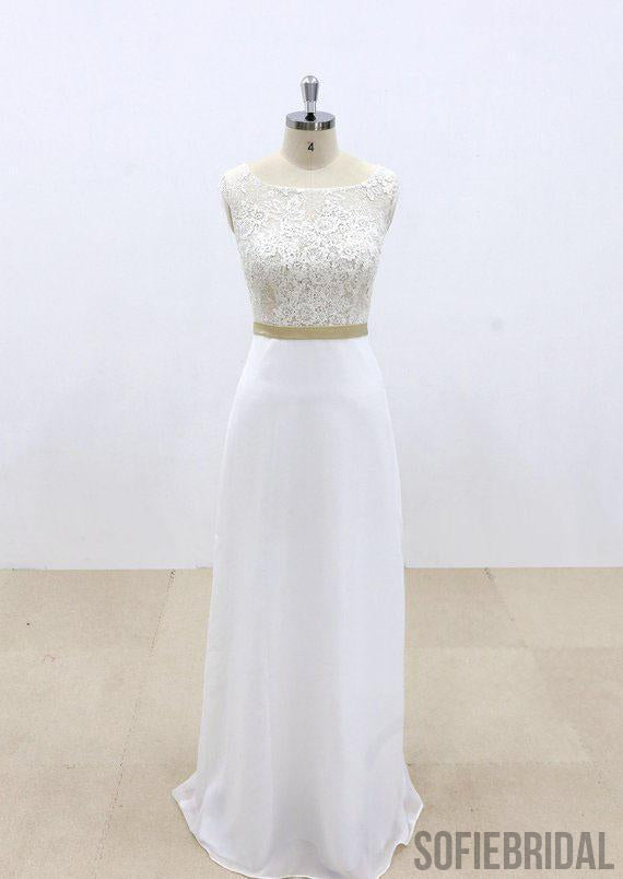 See Through Lace Sheath Cheap Beach Wedding Dresses Online, WD385