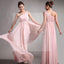 Popular Junior One Shoulder Pink Chiffon Simple Cheap Long Pleating Wedding Party Dress Hot Sale Bridesmaid Dresses, WG49