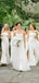 Simple Spaghetti Straps White Cheap Bridesmaid Dresses,SFWG00370