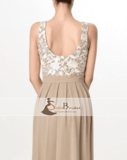 Lace Top Chiffon Bridesmaid Dresses, A-line Bridesmaid Dresses, Cheap Bridesmaid Dresses, PD0487