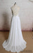 Simple Backless Lace Spaghetti Straps Cheap Beach Wedding Dresses Online, WD388
