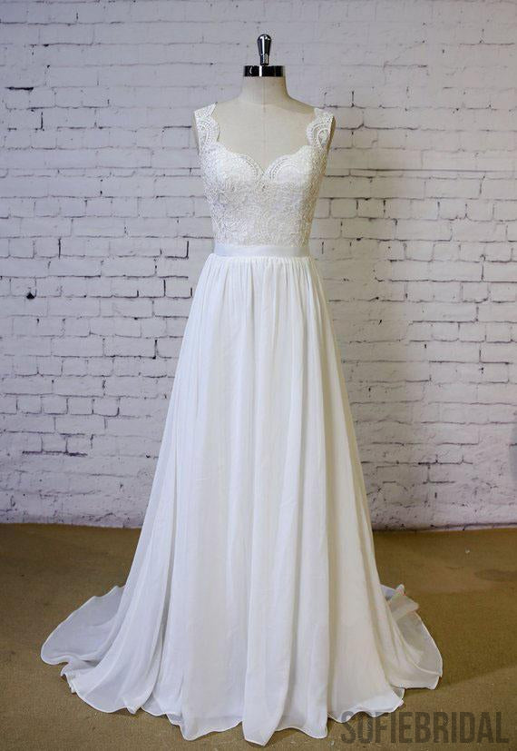 Sexy Backless Lace Cap Sleeves Cheap Beach Wedding Dresses Online, WD389