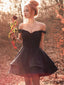 New Arrival Off-shoulder A-line Black Short Homecoming Dress, HD0146